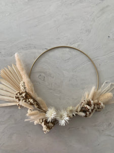 Cream/White - Gold Hoop Wreath