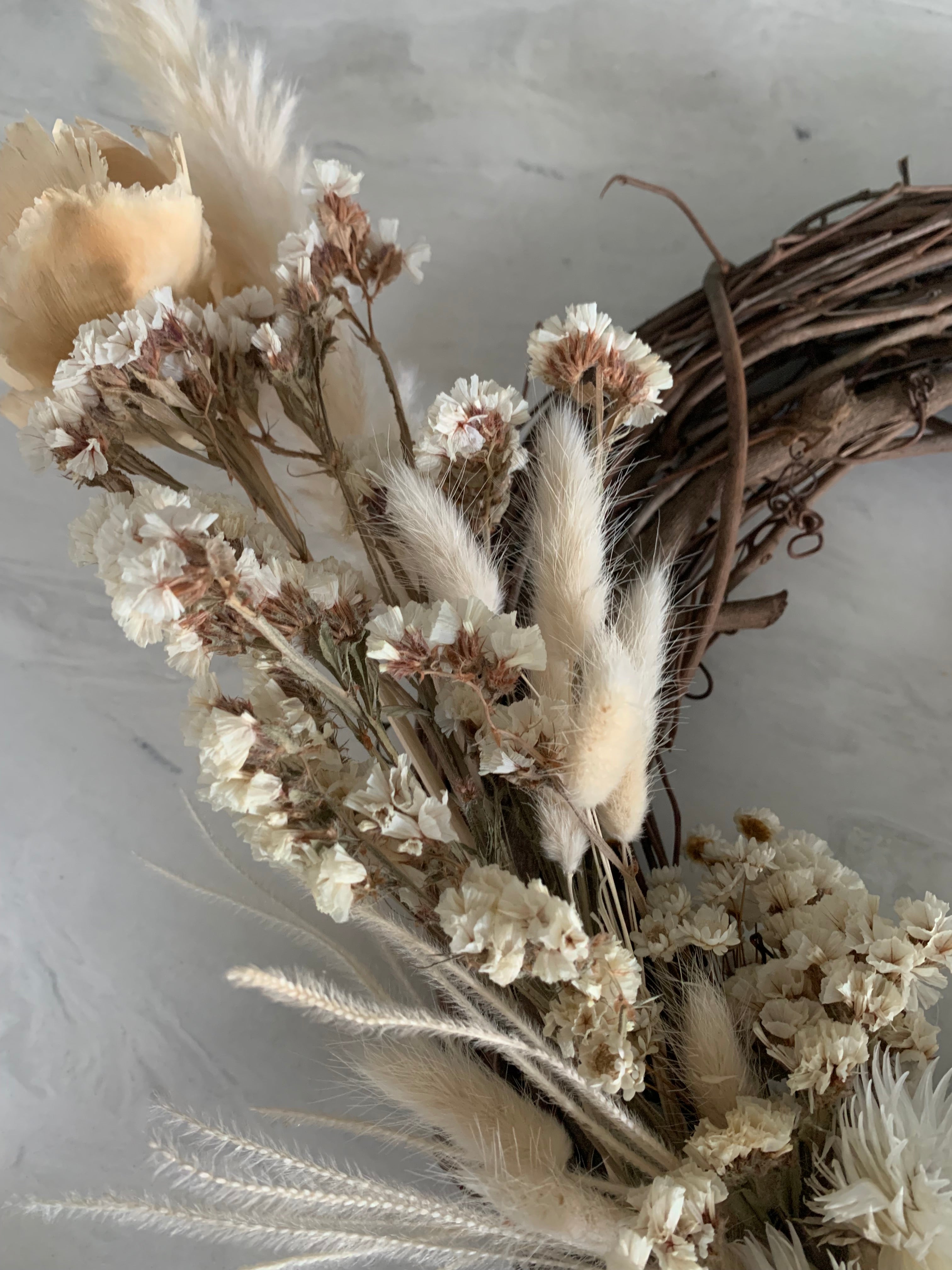 Cream/White - Grapevine Wreath