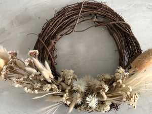 Cream/White - Grapevine Wreath