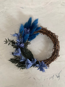 Blues - Mini Grapevine Wreath