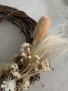 Cream/White - Grapevine Wreath